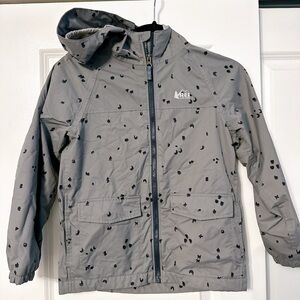 REI Boys' Light Gray Hooded Jacket